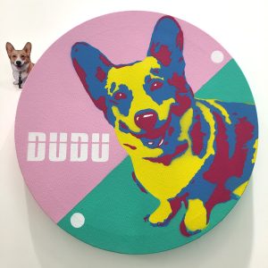 度身訂造寵物圓形畫布藝術畫 (Stencil Art)